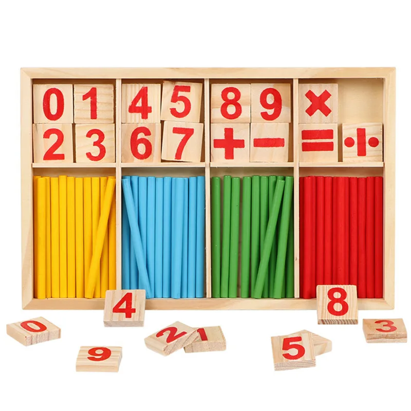 

Preschool Baby Math Toys Wooden Colorful Montessori Arithmetic Count Early Learning Educational Toys For Children Kids Gifts