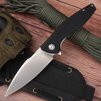 hwzbben d2 blade g10 handle folding knife military tactical self defense pocketknives edc outdoor camping fishing rescue tools