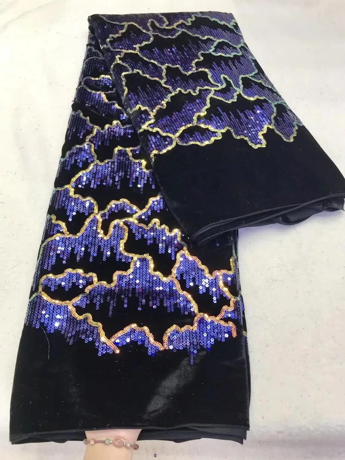 

African Velvet Lace Fabric 2020 High Quality French Mesh Lace Fabric With Sequins Nigerian Lace Fabric For Wedding Dress J10