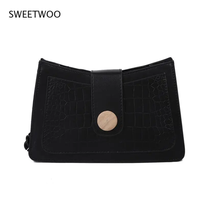 

Handbag Texture Women's Portable Tote Top-Handle Bags 2021 Summer Crocodile Pattern Shoulder Square Chain Armpit Baguette Bag