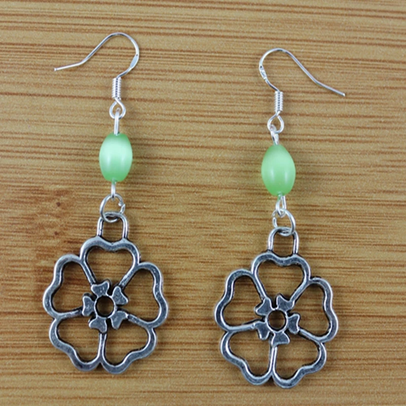 Серьги-подвески в виде оленя винтажный шелковый шнур цветок корона роза журавль