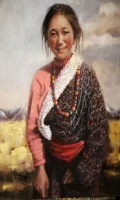 handmade oil painting on canvas from china top art school xian academy of fine arts title the tibetan girl