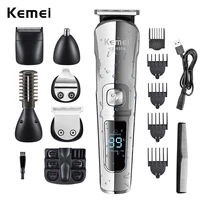 kemei professional multifunction beard hair trimmer waterproof 6 in 1 hair clipper electric razor for men grooming kit km 8508