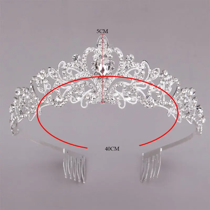 Свадебная корона с украшением в виде кристаллов Стразы принцессы расческой
