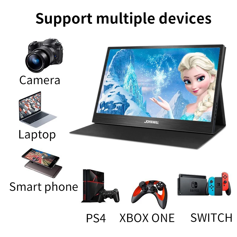 Портативный монитор 15 6 дюйма двойной динамик HDMI компьютерный для ps4 switch xbox raspberry pi