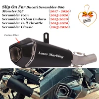 motorcycle exhaust modified middle slip muffler connection tube for ducati scrambler 800 2015 2020 monster 797 2017 2020