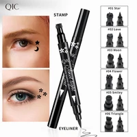 1pcs black eyeliner pen waterproof eyeliner with stamp high quality professional makeup stencil for arrow korean makeup tools