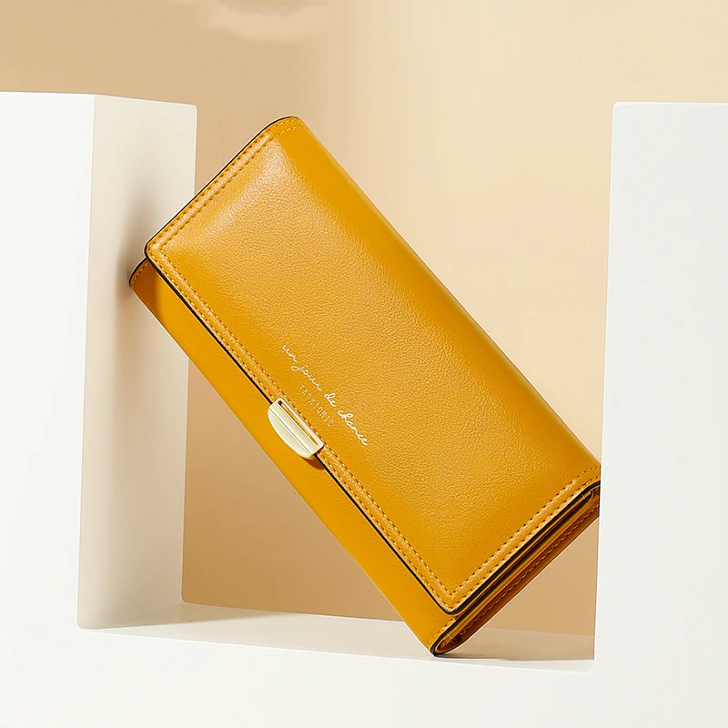 

Women Long Wallet Large Capacity Trifold Purse Female PU Leather Multi Card Holder Clutch Ladies Coin Purse Girl Money Organizer