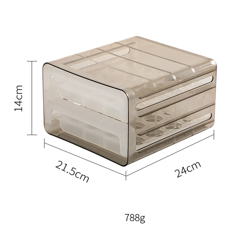 

Kitchen Egg Storage Box Rectangular Refrigerator Storage Box Double Drawer Type Egg Rack Plastic Box Eggs Container