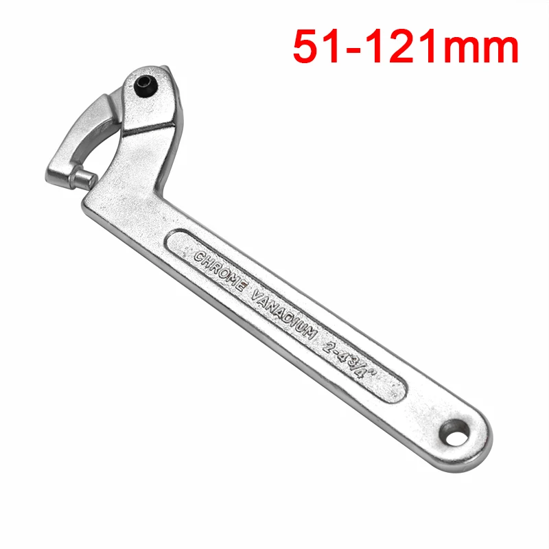 

Adjustable Hook Wrench C Shape Spanner Tool Chrome Vanadium 19-51mm 51-120mm With Scale Stainless Steel Key Tools For Nut Bolts