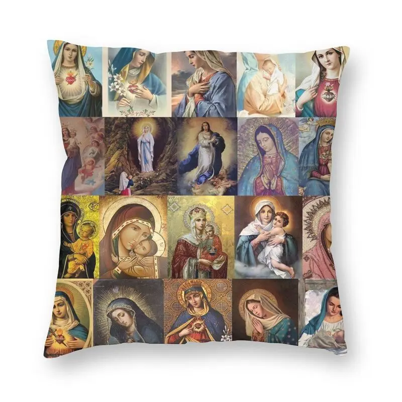 

Мягкая Наволочка с изображением девы Марии, декоративная наволочка для подушки под заказ, наволочка для дивана 45x45