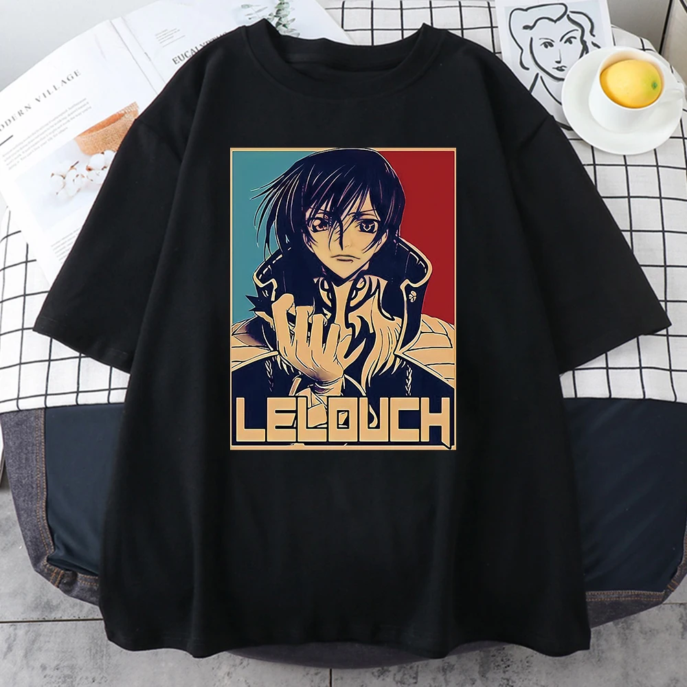 

2021 Lelouch Lamperouge Shirt Code Geass Lelouch Anime Short Sleeve Shirt Manga Shirt