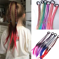 1 piece of new simple children elastic headband rubber hair ornament children wig girls twist rope headdress children gift