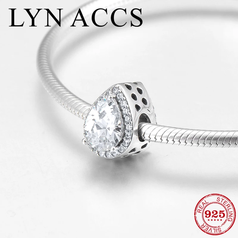 2019 Новые блестящие капли воды 925 Стерлинговое Серебро как кристалл чистые CZ