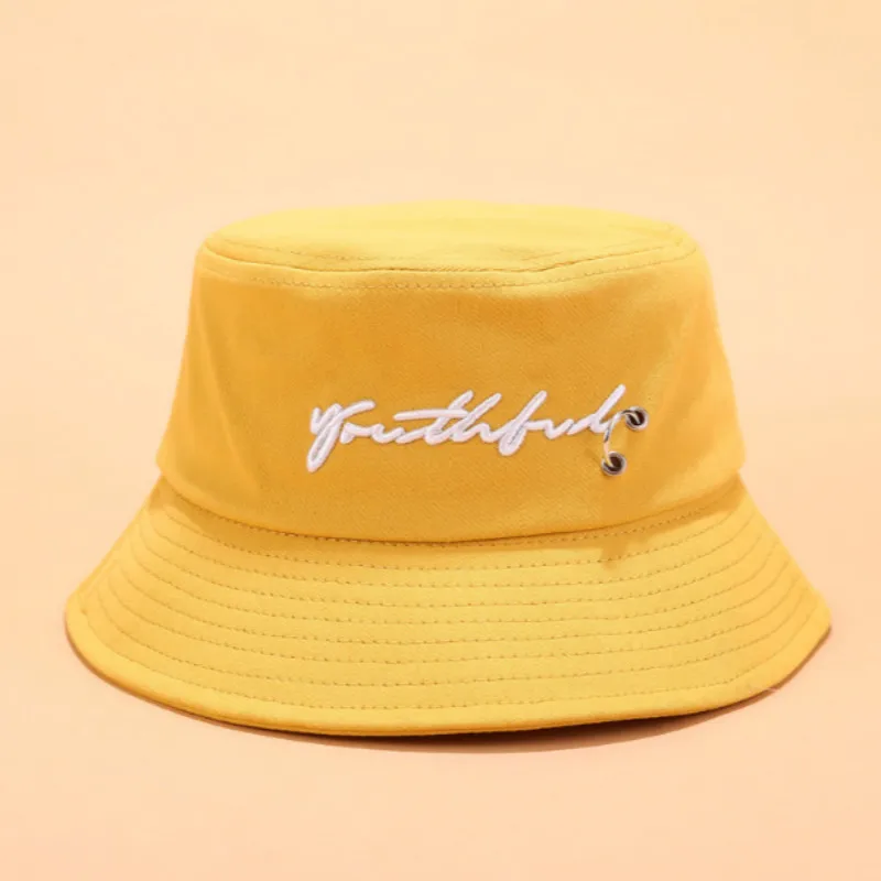 hip hop ring bucket hat for men embroidery cotton hiphop male cap outdoor sports unisex sunscreen sun beach panama bob | Аксессуары для