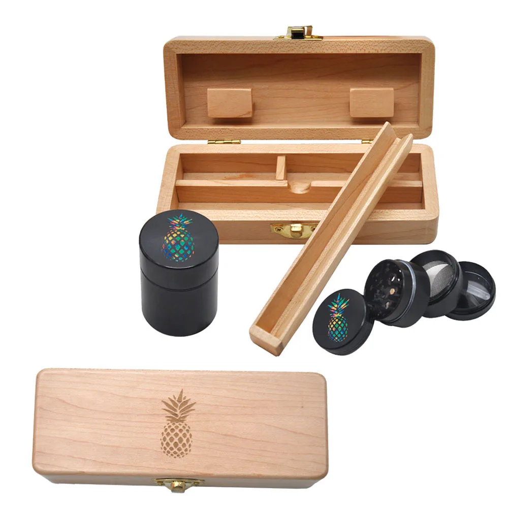 Подарочная коробка для курения набор табака деревянная стопка алюминиевая