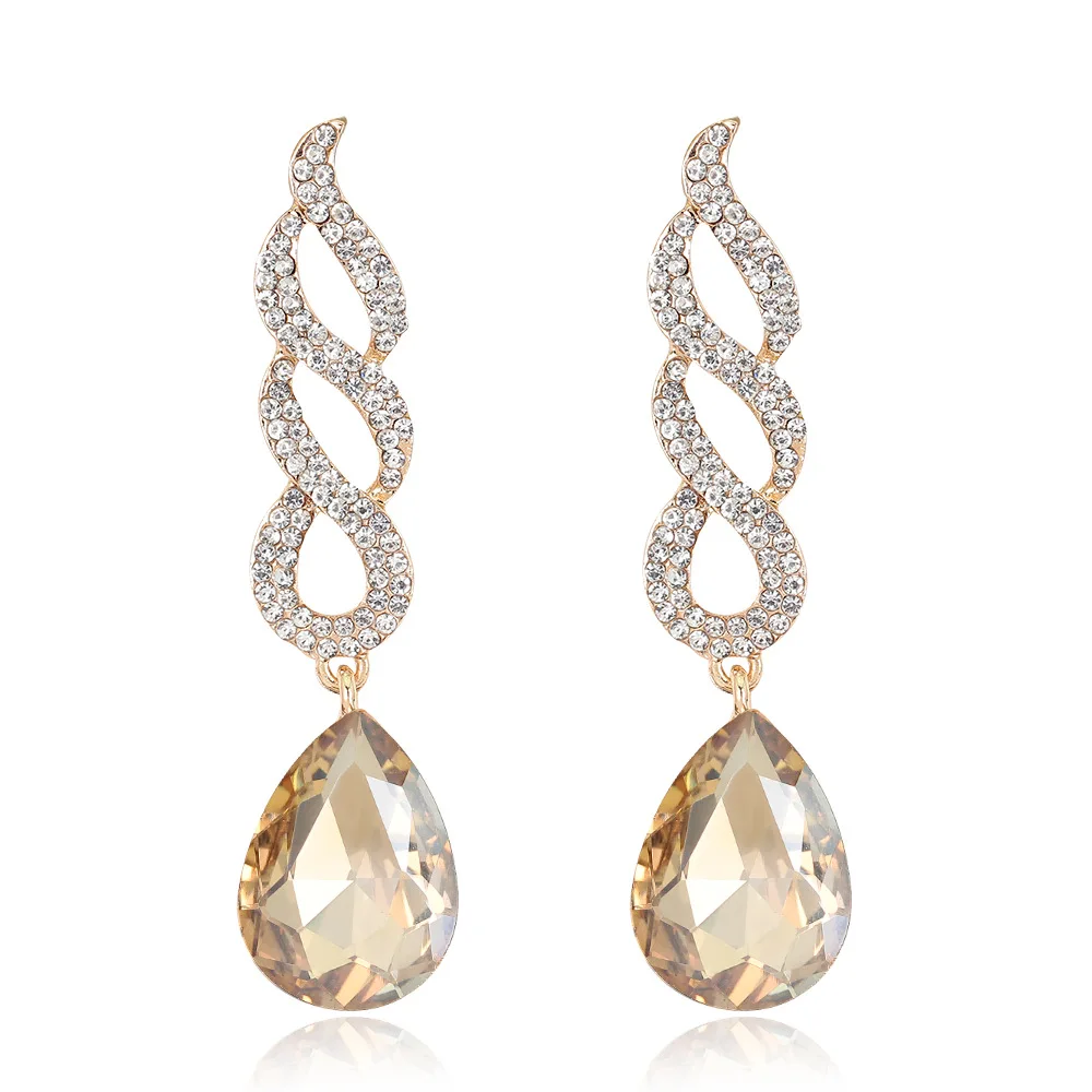 Большие золотые серьги с кристаллами Подвесные для женщин мода 2019 Красочные