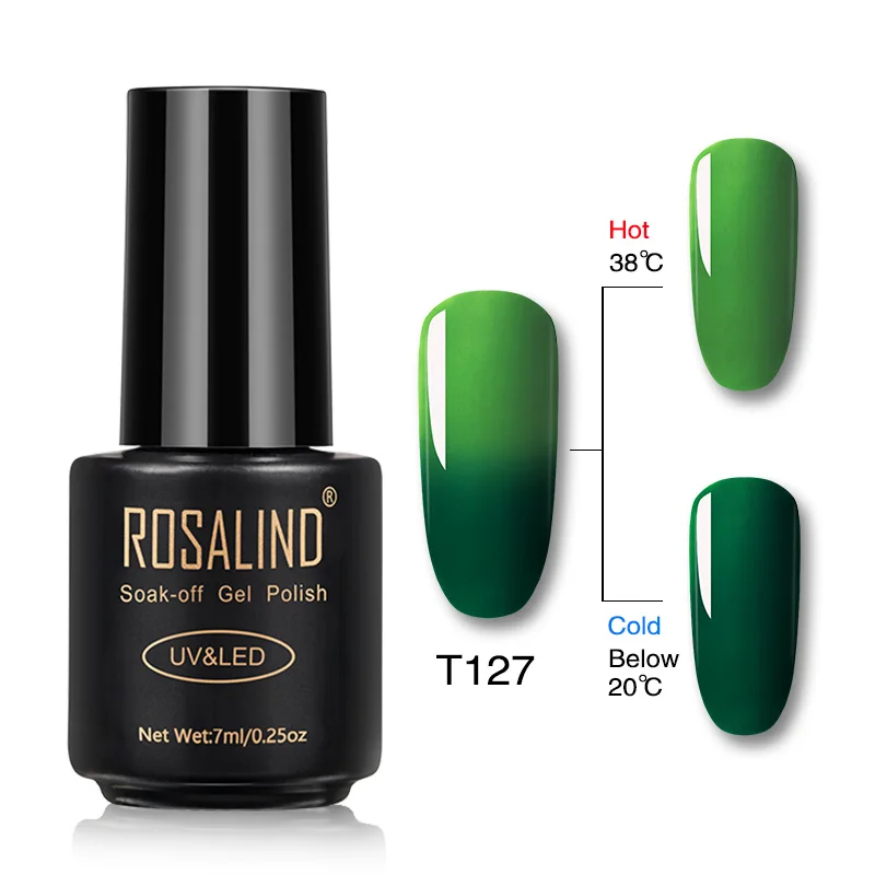 RAT127 ROSALIND Гель-лак для ногтей 7 мл меняющий температуру УФ-цвет Полупостоянный Vernis для маникюра Гель-лак - Цвет: RAT127