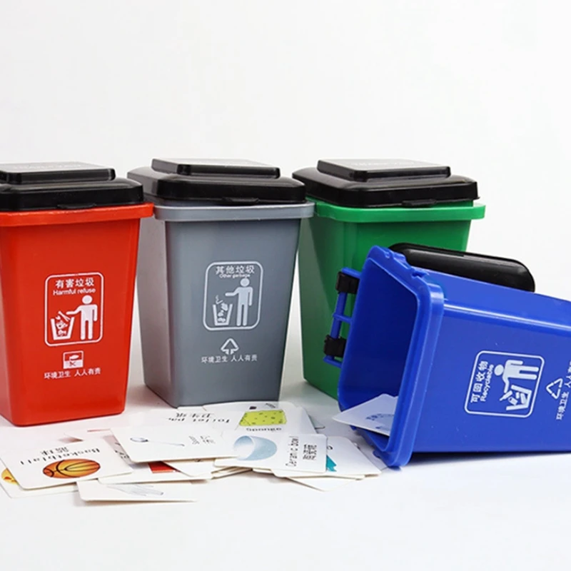 Garbage Classification Toy Trash Can Early Educational Teaching Aid Knowledge Game Mini Learn Life Skills | Игрушки и хобби