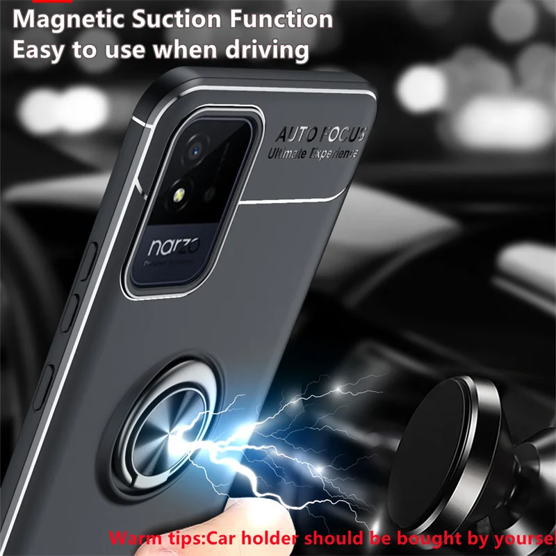for oppo realme narzo 50i case for realme narzo 50i cover back soft ring magnetic holder for cover oppo realme narzo 50i fundas free global shipping