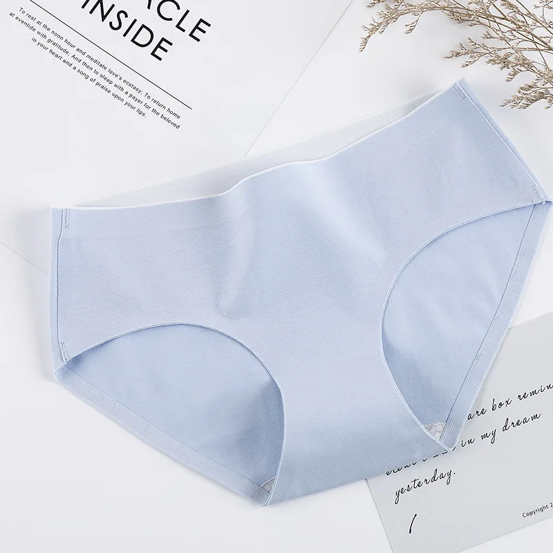 Синий Traceless cotton Briefs women Simple sexy Women Panties spring New Seamless honeycomb germproof lingerie Underwear - Цвет: Синий