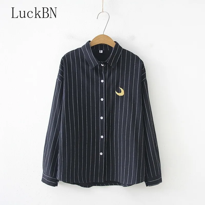 Рубашка женская хлопковая с длинным рукавом офисная блузка в Корейском стиле