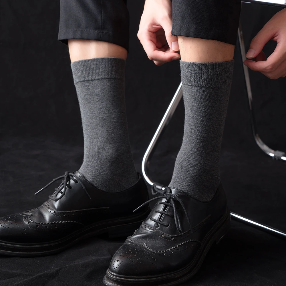 Men's Socks Black White  5 Pairs New Brand Breathable Deodorant Business Dress Long Socks Male High Quality Gifts