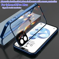 shockproof full lens protection double sided buckle magnetic clear case lens metal cover for iphone12 12mini 12pro 12promax