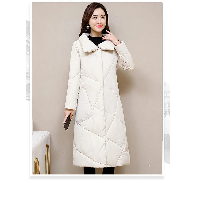 

Winter Jacket Women Long Thick Warm Parka Coat Women Fashion Slim Cotton Padded AA-471