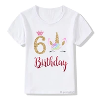 new arrival childrens t shirt 5 9th birthday costume unicorn graphic girls t shirt summer funny boys tshirts tops wholesale