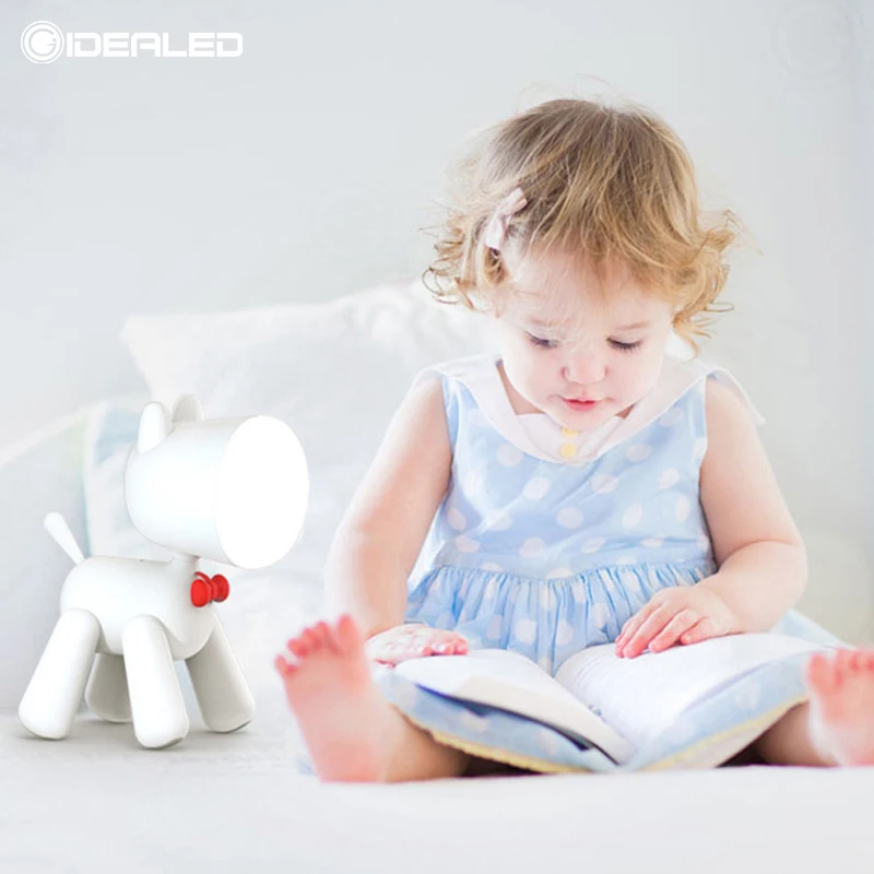 Smart LED night light 3D Cute Cotton dog Shape USB Two-shift dimming table lamp Kids Gift Bedside Bedroom Living Room Decoration | Освещение