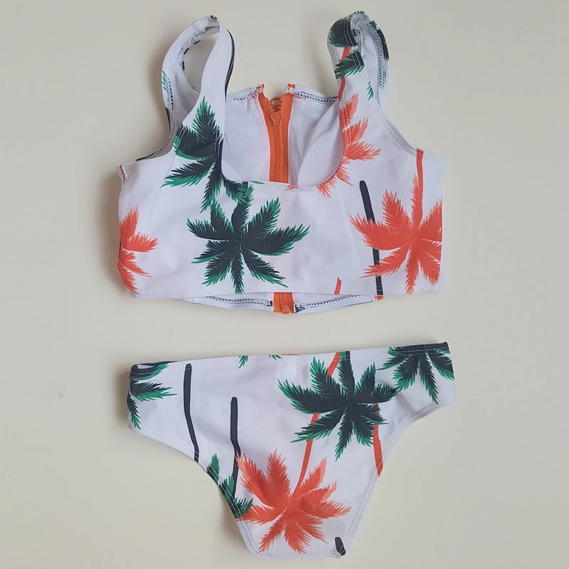 

Hot Sales Sexy Zipper Two-piece Swimsuit Bikini Set Low Waist Women Swimwear Female Swimsuit High Neck Bikini