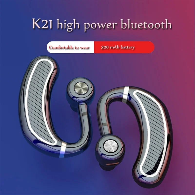 

4.1 Bluetooth Headset Long standby Wireless Earphone Hands-Free Earloop Earbuds Sports Music Headphone Mic Driving/Business/Work