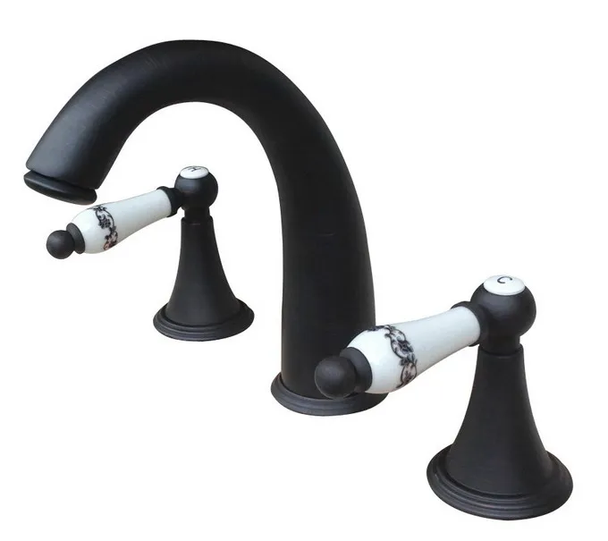 Бронзовый Смеситель для раковины с масляной резинкой 3 отверстиями|Смесители