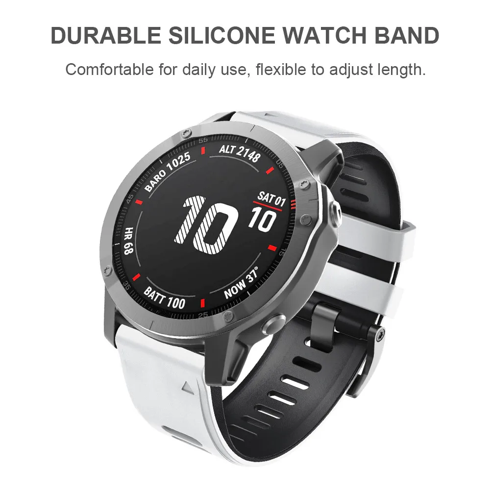 ANBEST 26mm 22mm 20mm Band for Fenix 6X Silicone Strap with Quick Release Watchband for Fenix 6 5 6X 5X Plus/945/935
