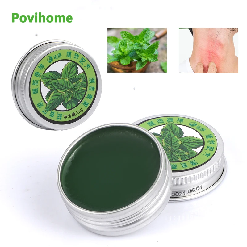 

1/2/3pcs 15g Mint Cooling Oil Anti-Itch Cream Relief Dizziness Headache Herbal Ointment For Mosquito Bites Motionsickness
