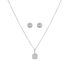 Новинка, набор серебряных сверкающих ожерелий из искусственного циркония, круглые кулоны из циркония, подарок для женщин, чокер NK114ER036