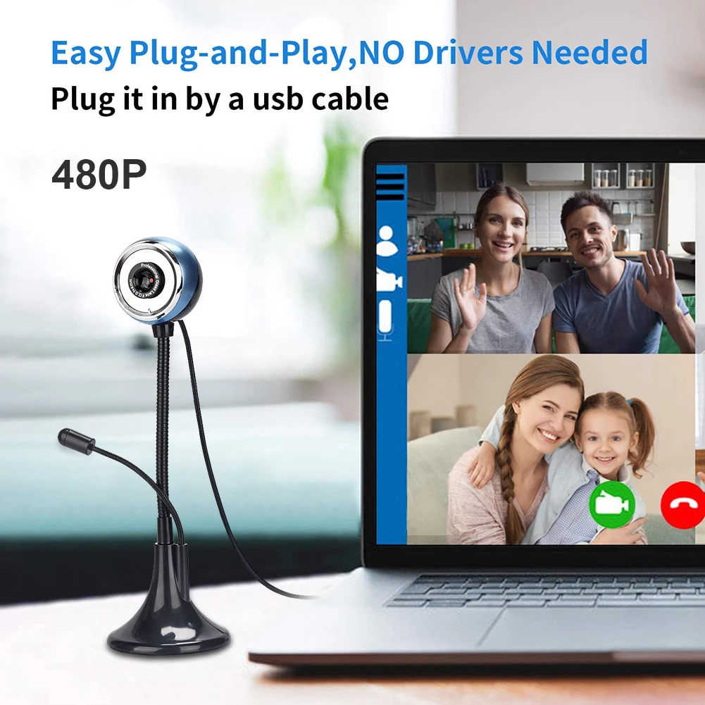 

X1 USB Webcam 480P HD PC Web Camera with Mic Household Computer Accessories for Live Streaming Calling Office