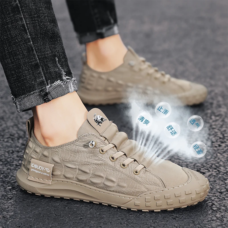 

New trendy brand comfortable casual crocodile pattern cloth shoes comfortable casual shoes Korean all-match trendy shoes