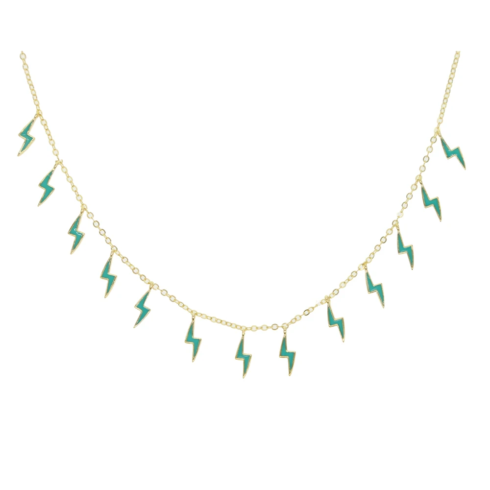 Женское Ожерелье чокер из серебра 925 пробы с синей эмалью|Ожерелья| |