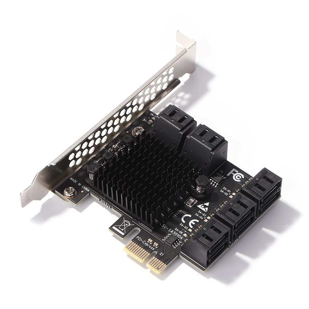 

SA3010A PCIE Adapter 10 Port 6Gbps High Speed PCI-Express X1 to SATA 3.0 Controller Expansion Card for Windows Synology MAC