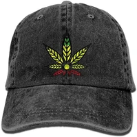 bowlife rasta stoner leaves unisex denim baseball cap adjustable snapback hats