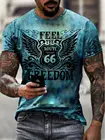 Футболка мужская с принтом, с коротким рукавом, летняя, большого размера