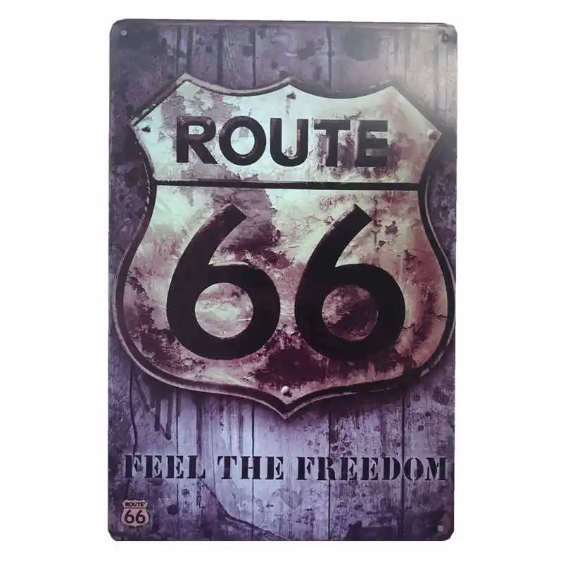 Светло-желтый Винтажная металлическая жестяная вывеска Route 66, мини-парковка ESSO, кастрол, корона, Джек, D, гараж, газ, масло, бар, деревенская доска, человек, пещера, паб, бар, Декор - Цвет: Светло-желтый