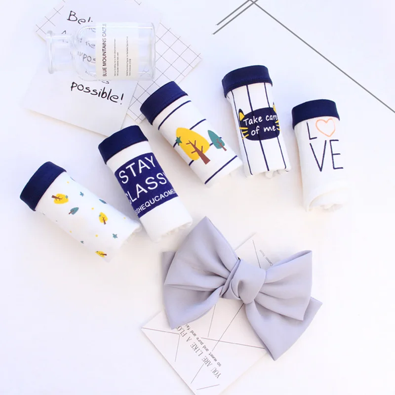 Luckymily 100% хлопковые Бесшовные женские трусики с рисунком женское нижнее белье