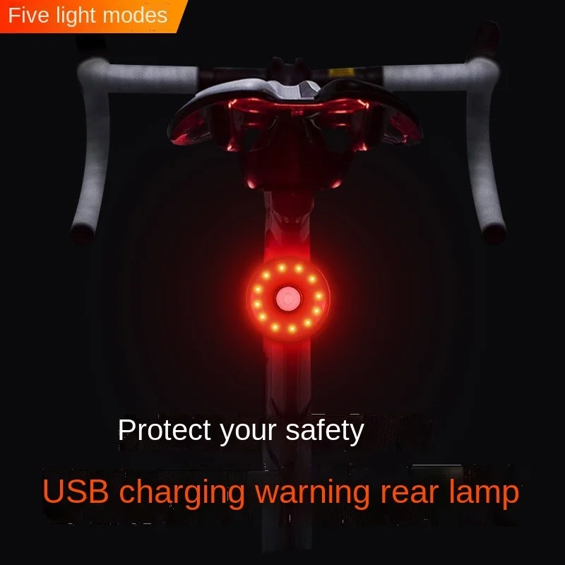 

USB charging bicycle tail light mountain bike safety warning light backpack light mountain bike warning light