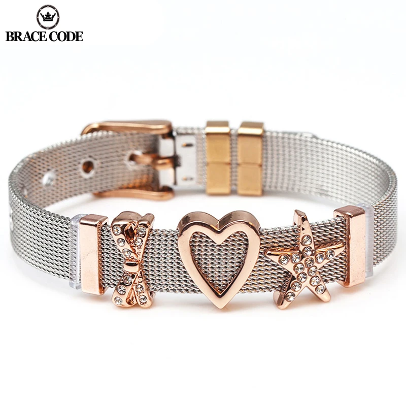 Двухцветный комплект из сетчатого браслета нержавеющей стали фирменный браслет