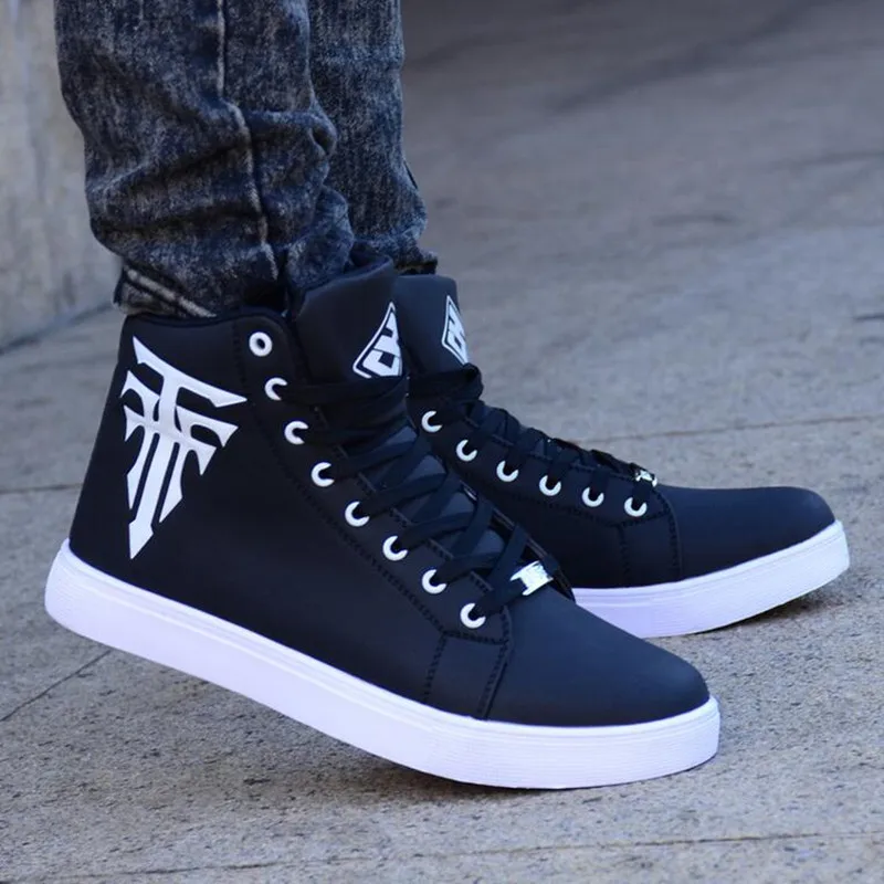 

NEW Fashion Men Casual Shoes Men Sneakers Brand Comfortable Lace Up Hip-hop High Top Sport Mens Shoes 39-44 Zapatillas Hombre