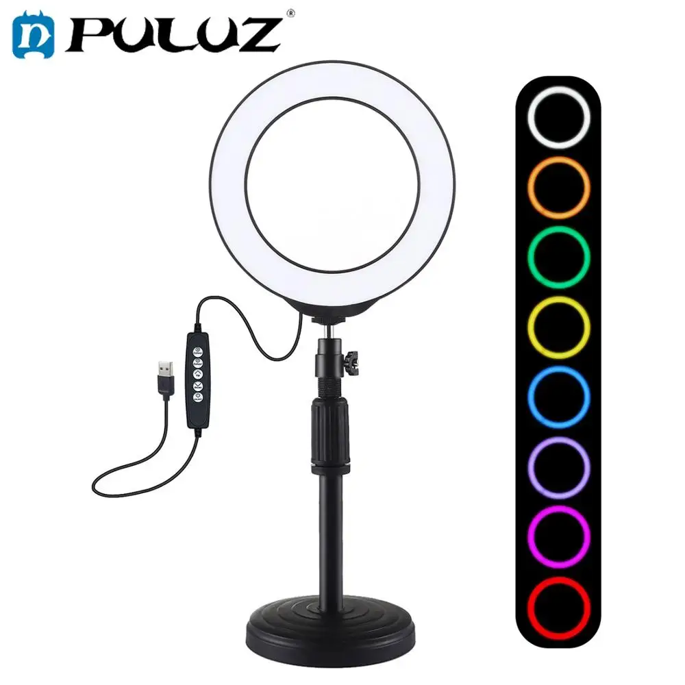 

Marquesina de 16cm iluminacin de fotografa telfono Ringlight trpode soporte foto Led Selfie Bluetooth remoto lmpara de luz de an