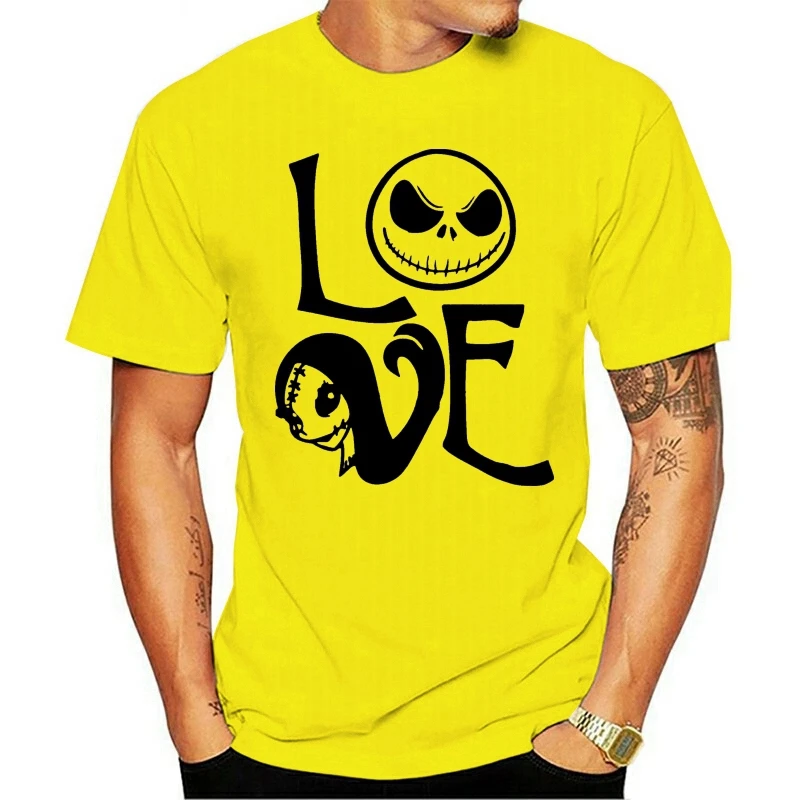 

T Shirt Nightmare Before Christmas Jack And Sally Love Men2021 S-3XL Printed
